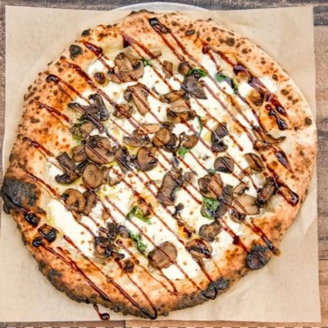 White Mushroom Pizza.