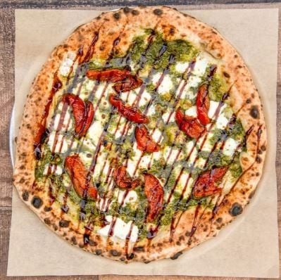 Pesto Sunrise Pizza.
